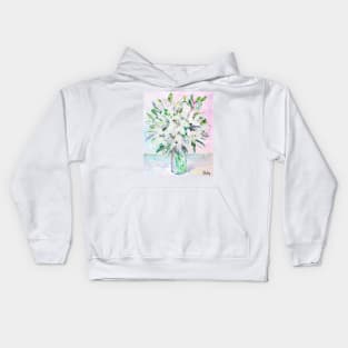 Bouquet Of White Lilies Kids Hoodie